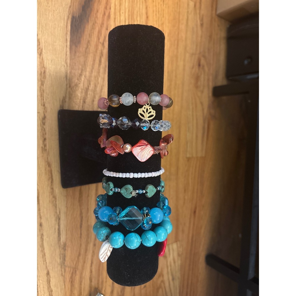 Unbranded Beaded Bracelet Set Women OS Multicolor Excellent Boho Lotus Turquoise